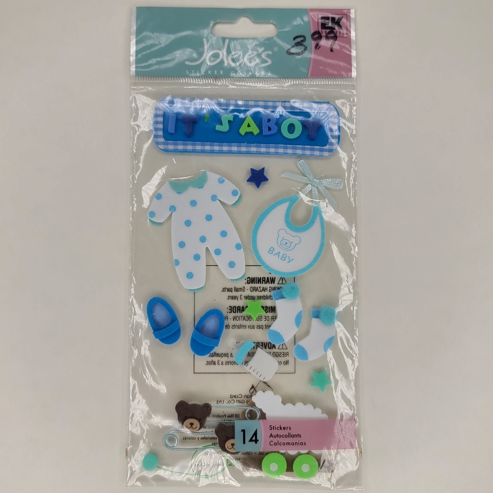 Jolee's Boutique Dimensional Stickers 14 pcs Baby Boy Foam Stickers EK Success